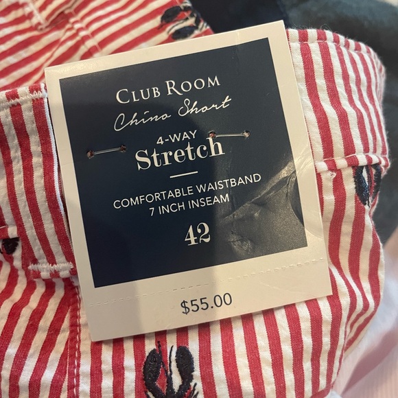 CLUB ROOM MENS CHINO SHORT 4-WAY STRETCH COMFORTABLE WAISTBAND 7” INSEAM NWT - Picture 3 of 3